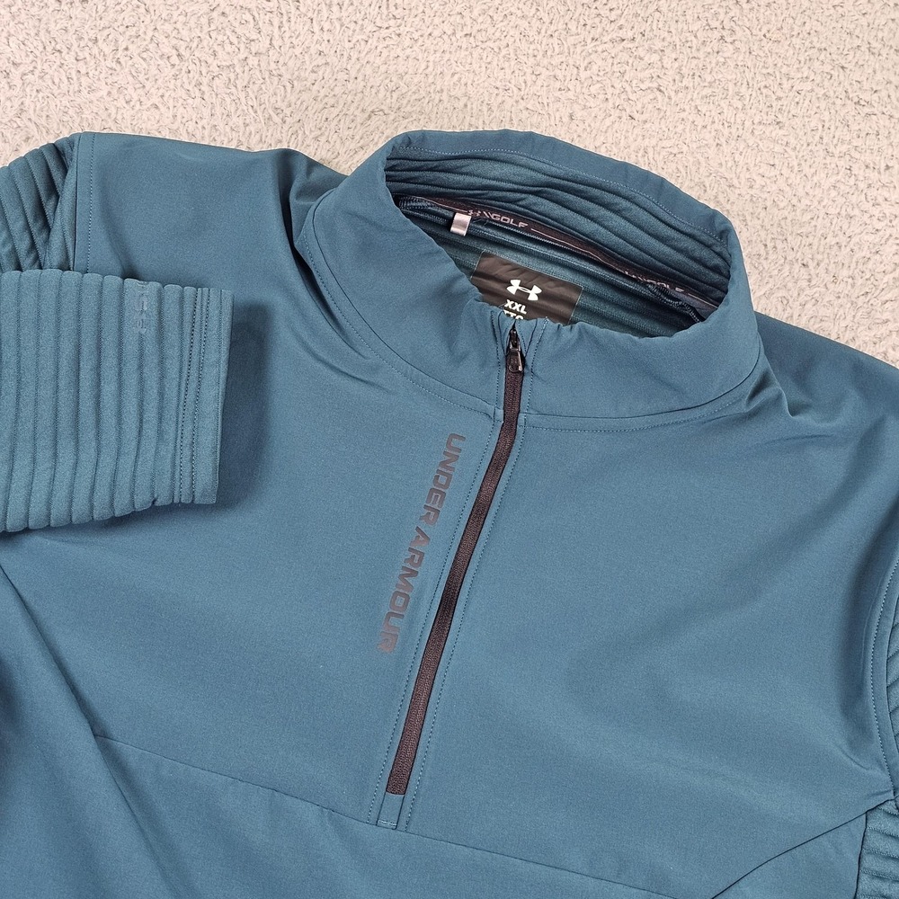 Under Armour UA Storm Daytona Jacket Mens 2XL Blue 1/2 Zip Golf Pullover 1360513